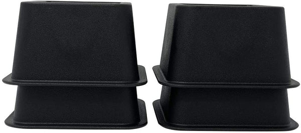 DuraCasa Bed Risers - Raises Your Bed or Furniture to Create an Additional 2 Inches of Storage! Reinforced New Heavy-Duty Design to Hold Over 2000 LBS! Desk or Sofa Lift (Black 4 Pack)