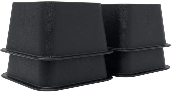 DuraCasa Bed Risers - Raises Your Bed or Furniture to Create an Additional 2 Inches of Storage! Reinforced New Heavy-Duty Design to Hold Over 2000 LBS! Desk or Sofa Lift (Black 4 Pack)