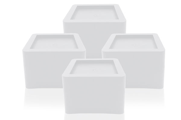 DuraCasa 5 Inch Bed Risers - Fits Huge 5.5 Inch Bed or Furniture Post, Creates an Additional 5 Inches of Height or Storage! Heavy-Duty Table, Chair, Desk or Sofa Riser (4, 5 Inch White)