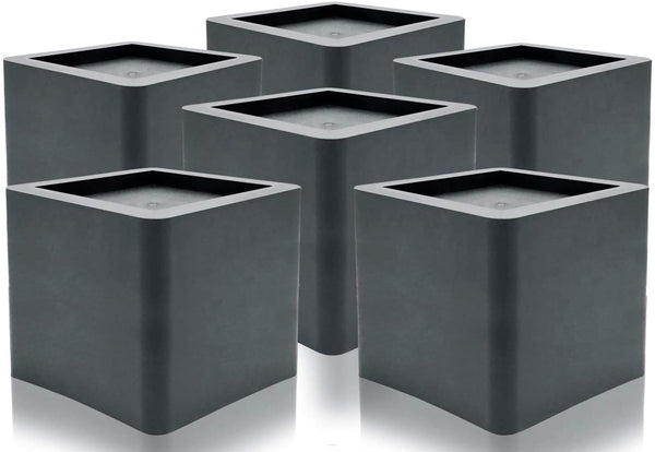 DuraCasa 5 Inch Bed Risers - Fits Huge 5.5 Inch Bed or Furniture Post, Creates an Additional 5 Inches of Height or Storage! Heavy-Duty Table, Chair, Desk or Sofa Riser (6, 5 Inch Black)