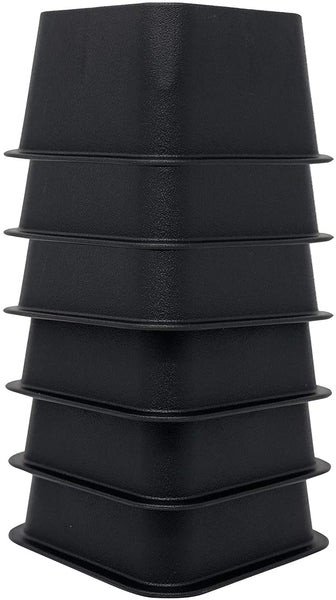 DuraCasa Bed Risers - Raises Your Bed or Furniture to Create an Additional 2 Inches of Storage! Reinforced New Heavy-Duty Design to Hold Over 2000 LBS! Desk or Sofa Lift (Black 6 Pack)