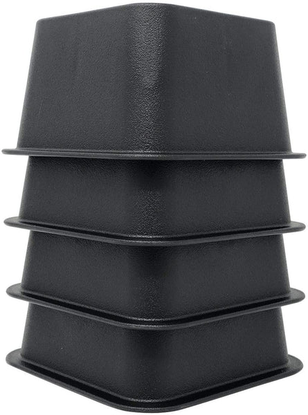 DuraCasa Bed Risers - Raises Your Bed or Furniture to Create an Additional 2 Inches of Storage! Reinforced New Heavy-Duty Design to Hold Over 2000 LBS! Desk or Sofa Lift (Black 4 Pack)