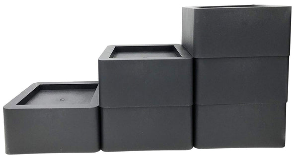 DuraCasa 3 Inch Bed Risers - Fits Huge 5.5 Inch Bed or Furniture Post, Creates an Additional 3 Inches of Height or Storage! Heavy-Duty Table, Chair, Desk or Sofa Riser (6, 3 Inch Black)