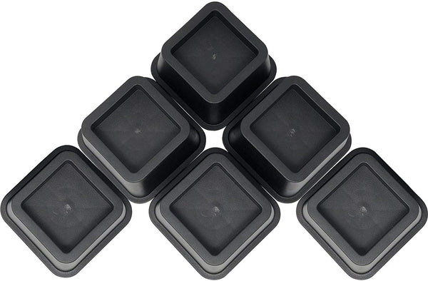 DuraCasa Bed Risers - Raises Your Bed or Furniture to Create an Additional 2 Inches of Storage! Reinforced New Heavy-Duty Design to Hold Over 2000 LBS! Desk or Sofa Lift (Black 6 Pack)
