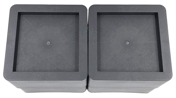 DuraCasa 3 Inch Bed Risers - Fits Huge 5.5 Inch Bed or Furniture Post, Creates an Additional 3 Inches of Height or Storage! Heavy-Duty Table, Chair, Desk or Sofa Riser (4, 3 Inch Black)