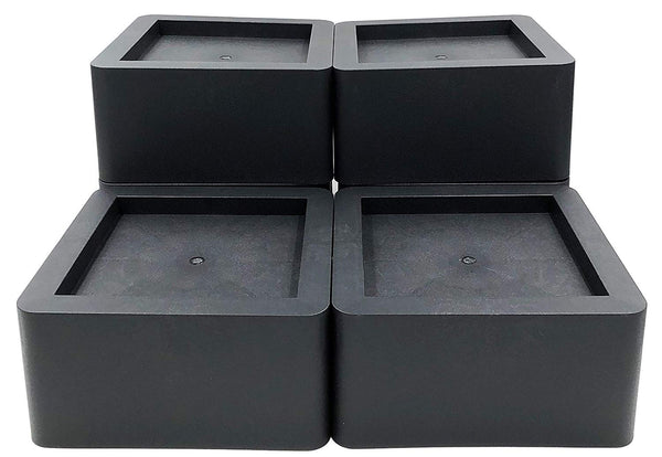 DuraCasa 3 Inch Bed Risers - Fits Huge 5.5 Inch Bed or Furniture Post, Creates an Additional 3 Inches of Height or Storage! Heavy-Duty Table, Chair, Desk or Sofa Riser (6, 3 Inch Black)