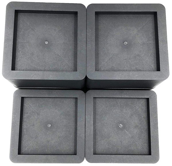 DuraCasa 3 Inch Bed Risers - Fits Huge 5.5 Inch Bed or Furniture Post, Creates an Additional 3 Inches of Height or Storage! Heavy-Duty Table, Chair, Desk or Sofa Riser (6, 3 Inch Black)